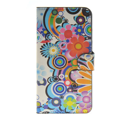 

MOONCASE Flower style Leather Side Flip Wallet Card Slot Stand Pouch ЧЕХОЛ ДЛЯ Samsung Galaxy E7