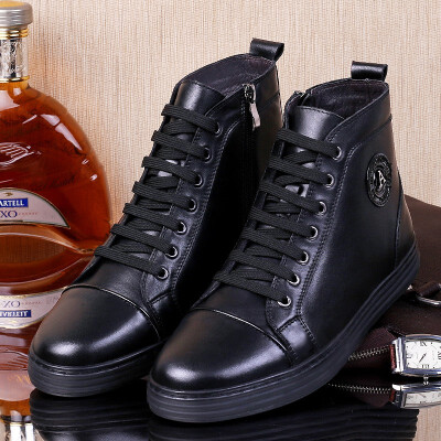 

Autumn&winter new Korean mens shoes leather high-top shoes British casual tie mens trend Martin boots