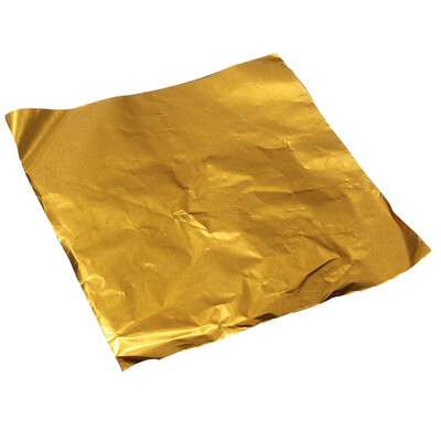 

UpperX 100pcs Square Sweets Candy Chocolate Lolly Paper Aluminum Foil Wrappers Gold