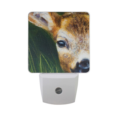 

ALAZA LED Night Light With Smart Dusk To Dawn SensorSilly Bulldog Puppy Painted Pooch Plug In Night Light