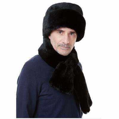 

Mens marten imitation mink hat middle aged men flat cap male winter thickening Claus hat B-0652