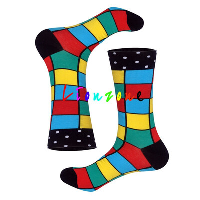 

LIONZONE 2018 New Arrived Happy Socks Unisex Men Women Striped Lattice Dot Design Colorful Cotton Socks Leisure Socks Funny Gift