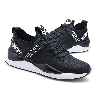 

Autumn sports shoes tide Korean fashion wild mens shoes leather mens casual breathable lightweight running shoes