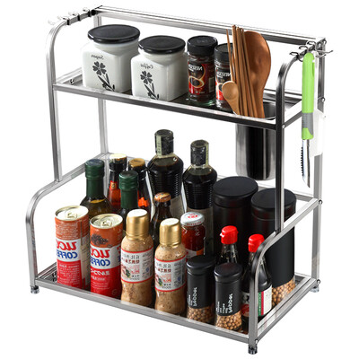 

MG MEJUE Z-03106040 stainless steel kitchen racks spice rack chopsticks tube floor wall hanging kitchen pendant double storage rack 40cm