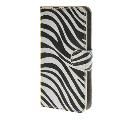 

MOONCASE Zebra style Leather Side Flip Wallet Card Slot Stand Pouch Case Cover for LG Leon 4G LTE / C40 a06