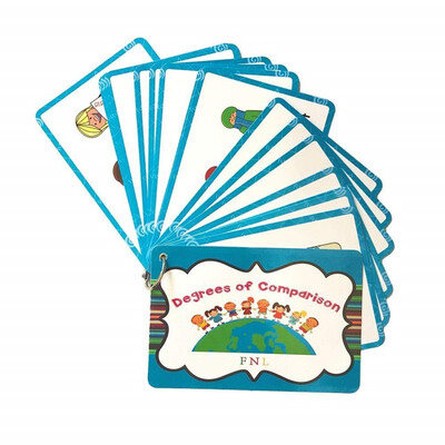 

20 pc-Degrees of Comparison Flash Cards-English word learning card&pocket size flash card for Preschool children