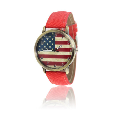 

Fashion Watch Flag of the United States Belt canvas men&women Wrist Watch