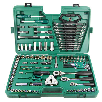 

Shida SATA 09014A Full metric car repair tool set auto repair auto tools set ratchet wrench sleeve combination 1201 sets