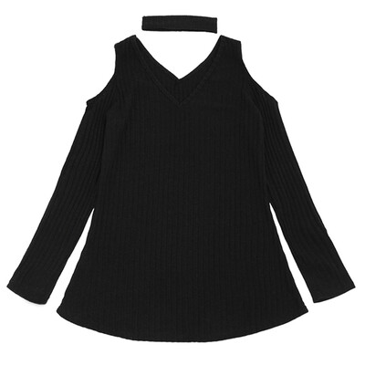 

Choker Cold Shoulder Mini Knitted Dress