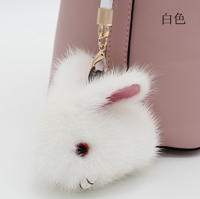 

Mink pendant fur rabbit Small jade rabbit fur pendant hangs dead rabbit book bag key pendant inside car pendant