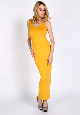 

Solid Long Tank Maxi Dress Full Casual Sundress Spandex