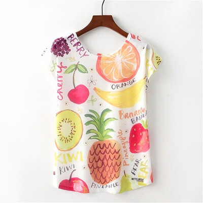 

Summer Women T Shirt lovely Harajuku Kawaii Cute Style Letter Print T-shirt