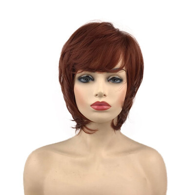 

StrongBeauty Medium Length Wavy Dark Red Synthetic Wigs for Women