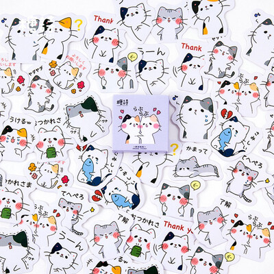 

45pcslot Cats Decoration Adhesive Stickers Diy Cartoon Stickers Diary Sticker Scrapbook Stationery Stickers