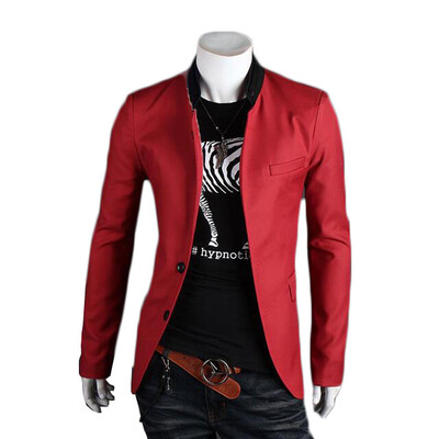 

Zogaa New Men's Suit Matching Color Collar Two Button Slim 1318-X28-75