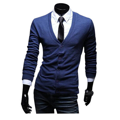 

Zogaa New Mens Knitwear V-neck Fashion Casual