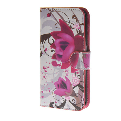 

MOONCASE Flower style Leather Side Flip Wallet Card Slot Stand Pouch ЧЕХОЛ ДЛЯ Samsung Galaxy S6 Edge