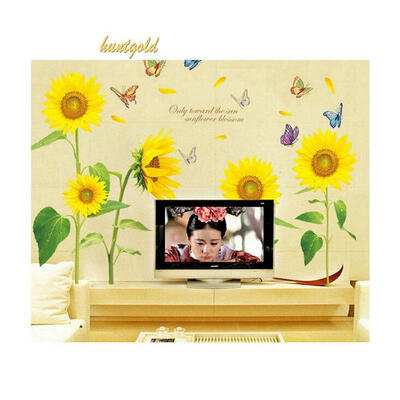 

100cm110cm Large Sunflowers Plane Wall Paster for Baby Kids Room Decoration Wall Stickers