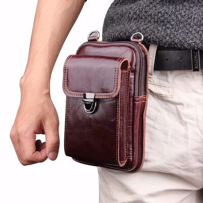 

Universal Vintage Leather Phone Bag Pocket for iPhoneX for Samsung Galaxy Note9 Belt Waist Bag For Xiaomi Phone bag Shoulder Bag