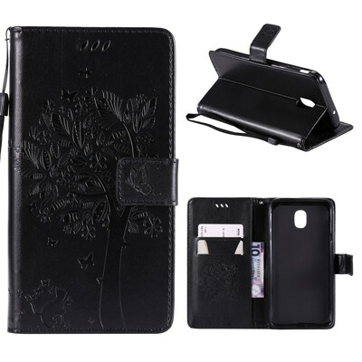 

MOONCASE Samsung Galaxy J7 2018 Embossed Cat&Bark Case - Black
