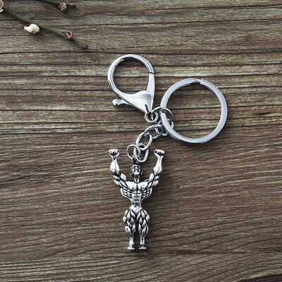 

Strong Man Dumbbell Keychain Men Fitness Bodybuilding Key Chains For Car Wallet Keys Ring Sports Men Hip Hop Gym Gifts