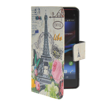 

MOONCASE Pattern Style Leather Side Flip Wallet Card Slot Pouch Stand Shell Back ЧЕХОЛ ДЛЯ Sony Xperia Z1 Compact (Mini)