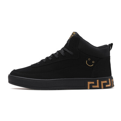 

Mens High Top Sneakers Autumn Winter Antislip Smile Emoji Flats Shoe Outdoor Students Solid Breathable Sport Shoes