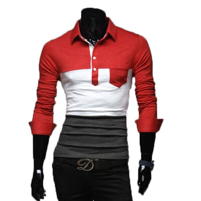 

Zogaa New Mens Polo Shirt Color Matching Korean