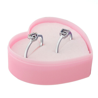 

Couple Promise Multi Shapes Crystal Band Wedding Rhinestone Ring Valentine Gifts DOUBLE PEACH HEART CROSS