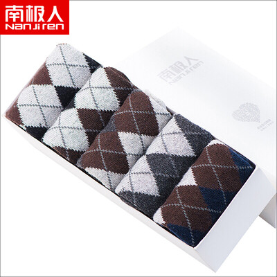 

Antarctic socks mens socks rabbit wool socks warm socks thick mens socks in stockings 5 ​​pairs of mixed colors N8F5X male diamond shape dark color code