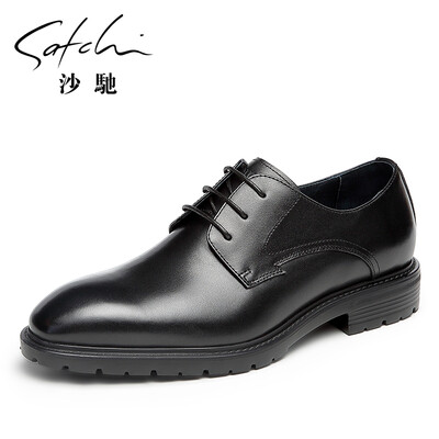 

Sha Chi black wild simple youth tie business casual shoes men 61862007Z black 41