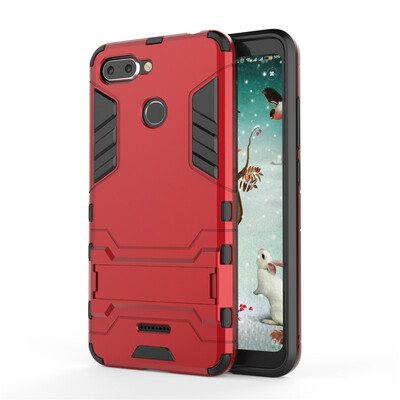 

Fecoprior TPU PC Case For Xiaomi Redmi 6 Redmi6 Back Cover Stand Armor Shield Celulars Fundas Coque