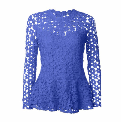 

New Fashion Women Sexy Autumn Lace Top Long Sleeve Casual Blouse Plus Size