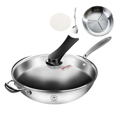 

Germany Kangbach wok no oil smoke non-stick pan 304 stainless steel wok wok induction cooker universal CFC32A1-ZF with side ears 32cm