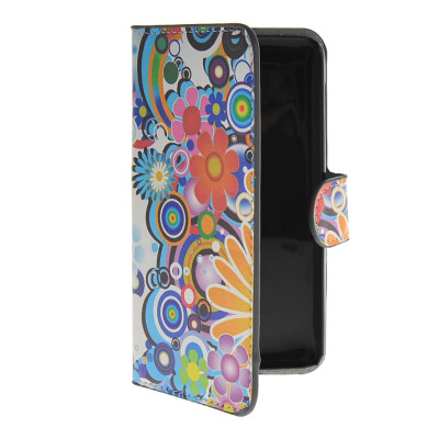 

MOONCASE Flower style Leather Side Flip Wallet Card Slot Stand Pouch Case Cover for WIKO Bloom