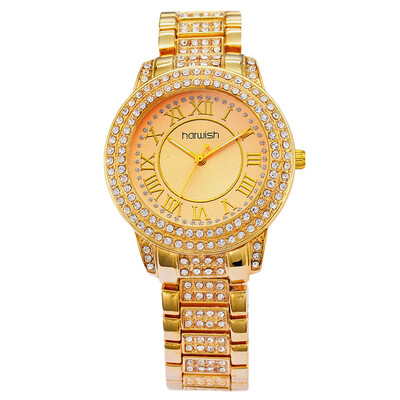 

Fashion Luxury Design Elegant Women'S Dress Bling Watch Crystal Diamond Hours Relojes Mujer Feminino Steel Strip Watch HW1501