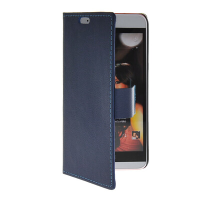 

MOONCASE Slim Leather Side Flip Wallet Card Slot Pouch with Kickstand Shell Back Case Cover for HTC Desire Eye Blue