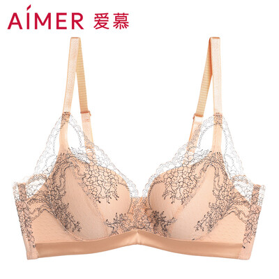 

Amour underwear garden sketch 34 conjoined no thick medium mold cup bra lace embroidery gathered adjustment type underwear AM171791 black C70