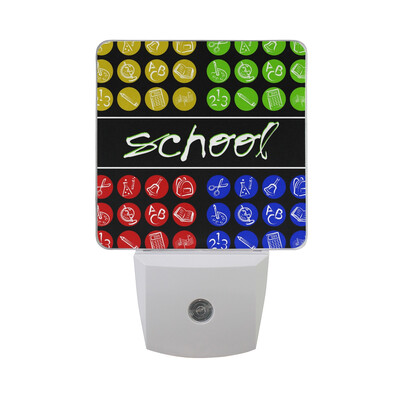 

ALAZA LED Night Light With Smart Dusk To Dawn SensorHand Drawn Letters English Alphabet Plug In Night Light
