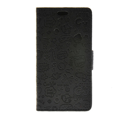 

MOONCASE Cute Little Witch Leather Side Flip Wallet Card Holder Stand Pouch Case Cover for Huawei Ascend Y520 Black