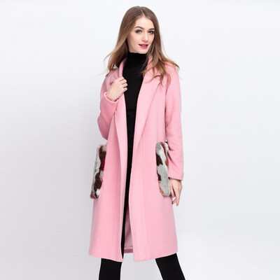 

Womens Slim Fit Jacket Long Wool Woolen Warm Coat
