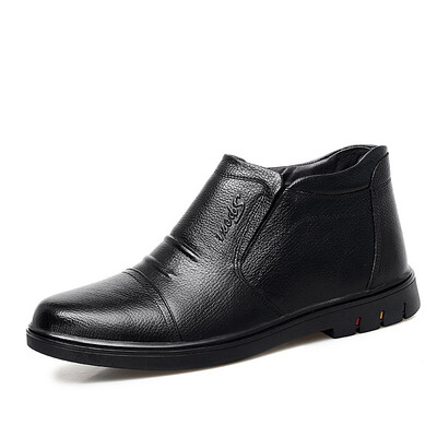 

Leather mens cotton shoes plus velvet official shop authentic comfortable warm cotton shoes