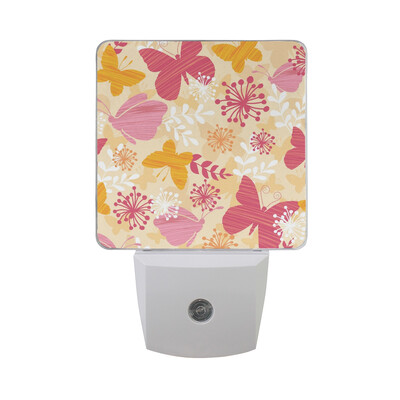 

ALAZA LED Night Light With Smart Dusk To Dawn SensorColorful Butterfly Plug In Night Light
