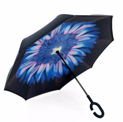 

dropshipping Windproof Reverse Folding Double Layer Inverted Umbrella Self Stand umbrella rain women high quality 2018 car