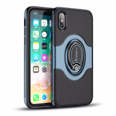 

Ring Holder Case For iPhone X TPUPC Rugged Armor Shock absorption Vehicle Magnet function Case For Apple iPhone X Coque