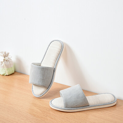 

Baicaoyuan couple models four seasons slippers home soft bottom wooden floor silent indoor slippers cotton slippers mens gray 43-44