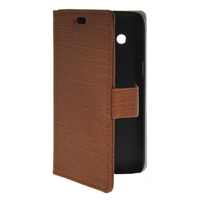 

MOONCASE Slim Leather Flip Wallet Card Pouch with Kickstand Shell Back Case Cover for Samsung Galaxy Core 4G G3518 Brown
