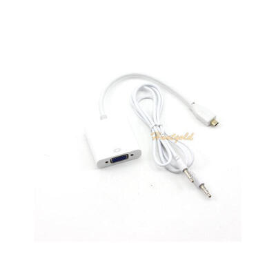 

Micro HDMI Male to VGA Female Video Converter Adapter+3.5mm Audio Output Cable