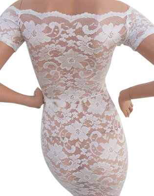 

Womens Sexy Nude White Hollow Out Lace Bandage Club Party Dress Bodycon Evening Female Long Elegant Dresses