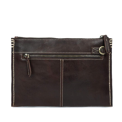 

Handmade leather mens hand bag head layer leather men&women bag retro fashion ultra-thin folder